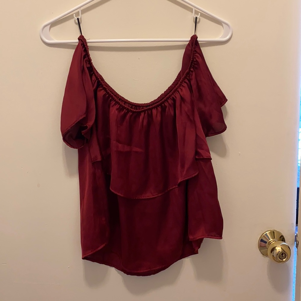 Small red off the shoulder top